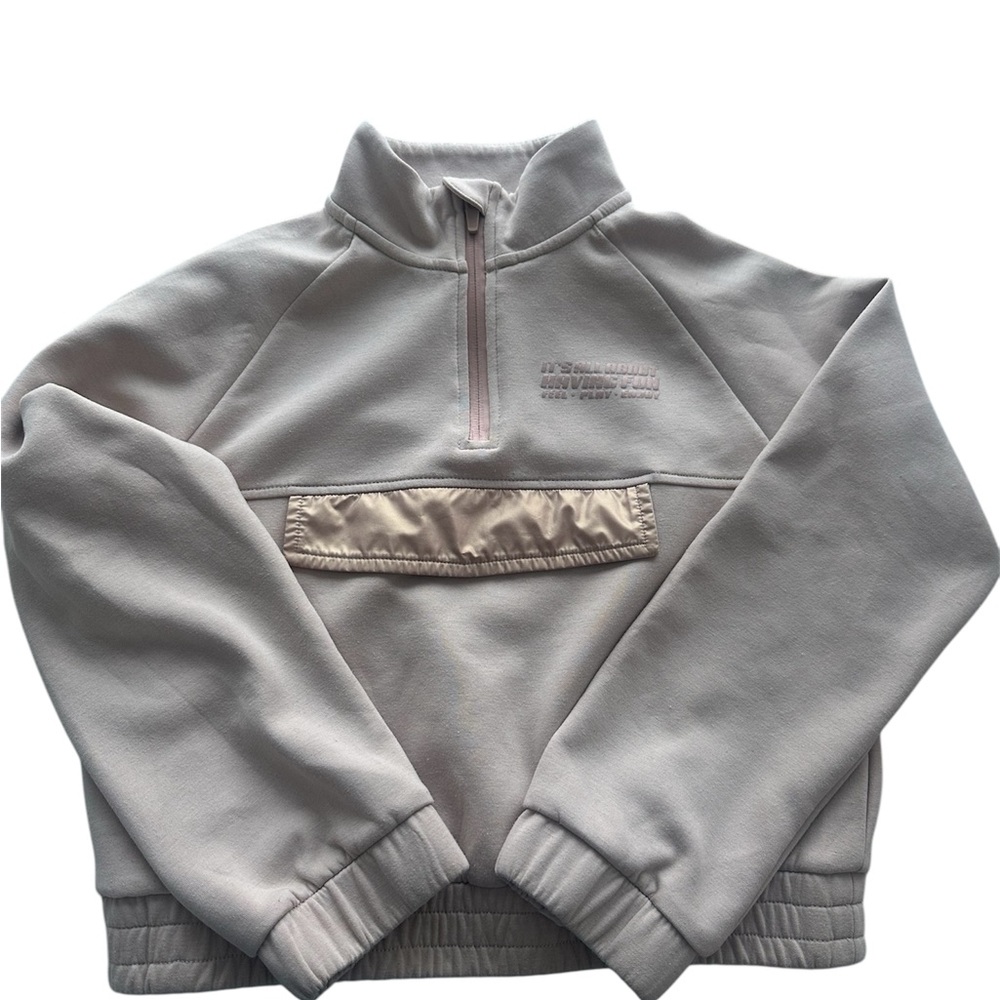 Zara Kids tan/khaki half zip sweater